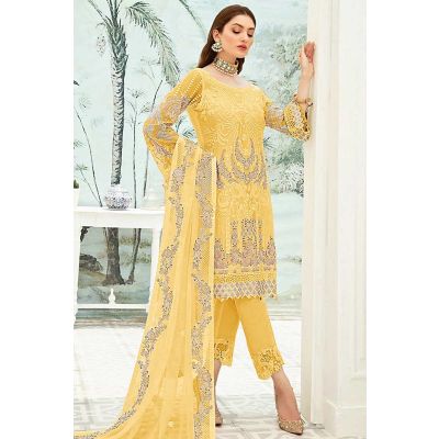 yellow-georgette-trouser-suit-with-net-dupatta-salv2107