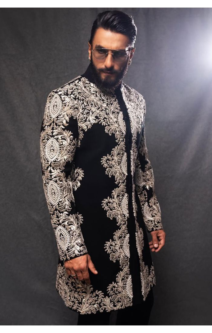 Luxury Black & Gold Embroidered Sherwani for Weddings & Festive Wear