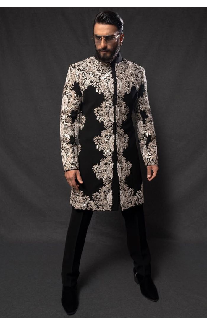 Luxury Black & Gold Embroidered Sherwani for Weddings & Festive Wear