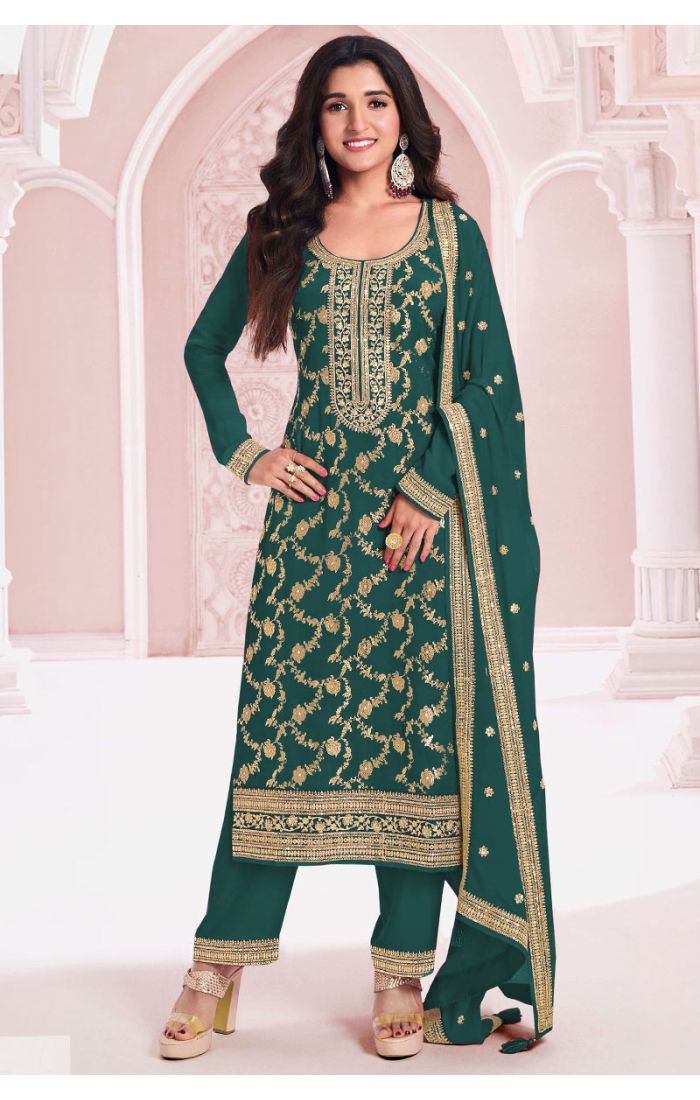 Buy Jacquard Viscose Olive-Green Sequin Embroidered Salwar Suit online - Appelle Fashion | SALV5719