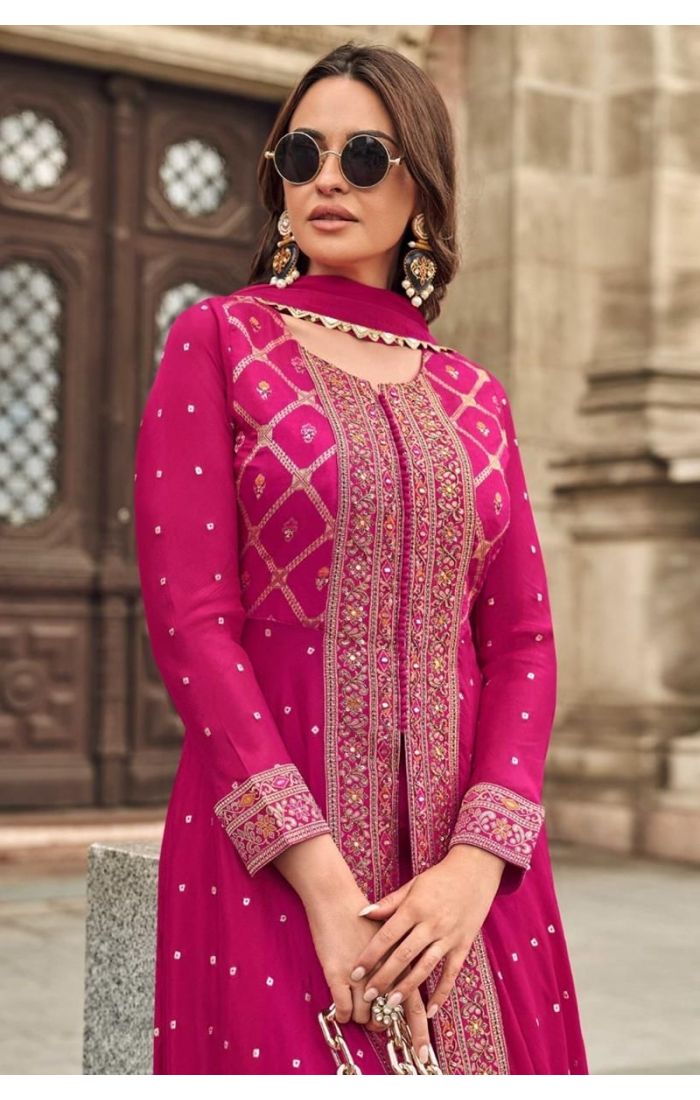 Radiant Rose Roman Silk Palazzo Suit – Wedding Outfit