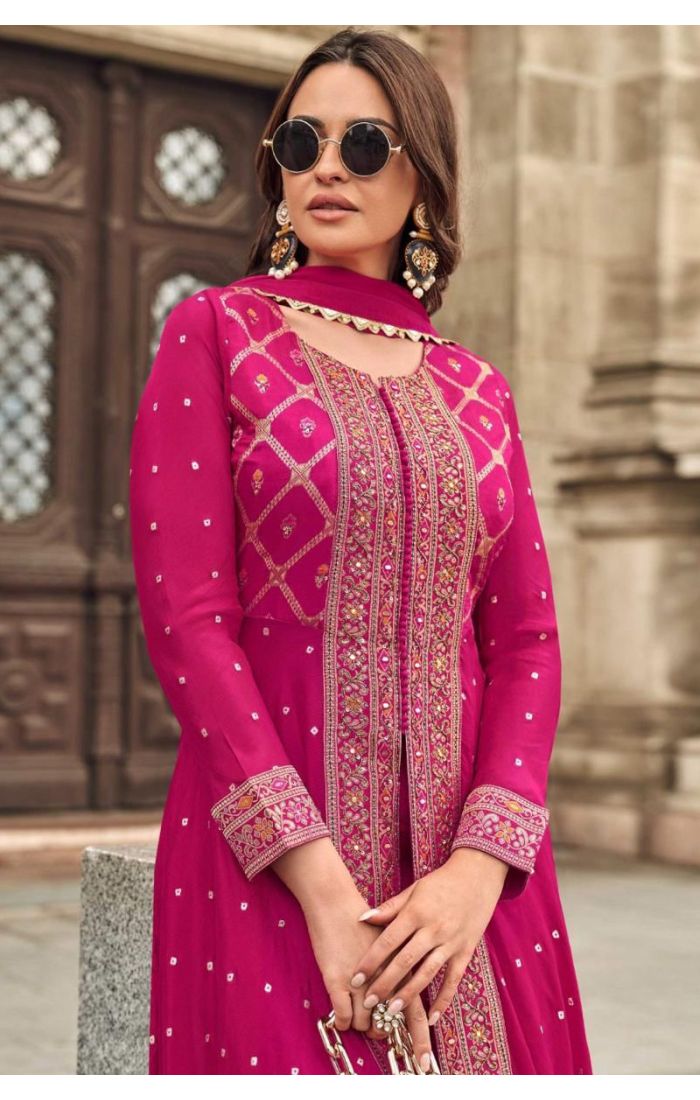 Buy Radiant Rose Roman Silk Palazzo Suit – Wedding & Festive Wear online - SALV5657 | Appelle Fashion 