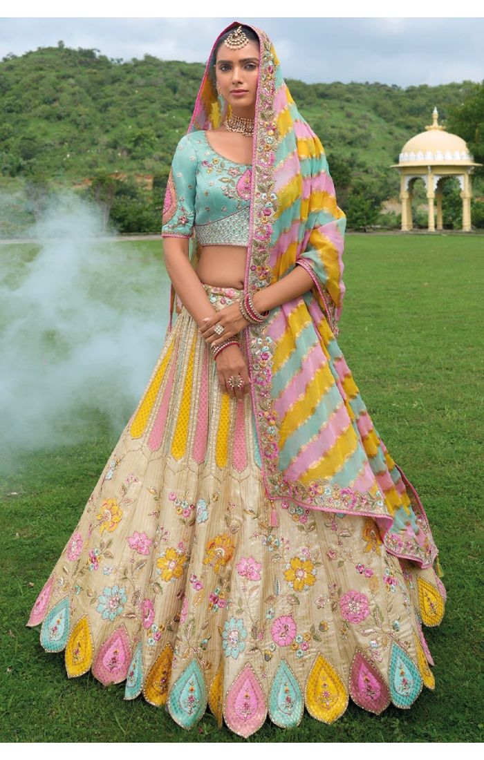 Royal Beige Embroidered Lehenga – Bridal & Festive Wear, Wedding Outfit for Women