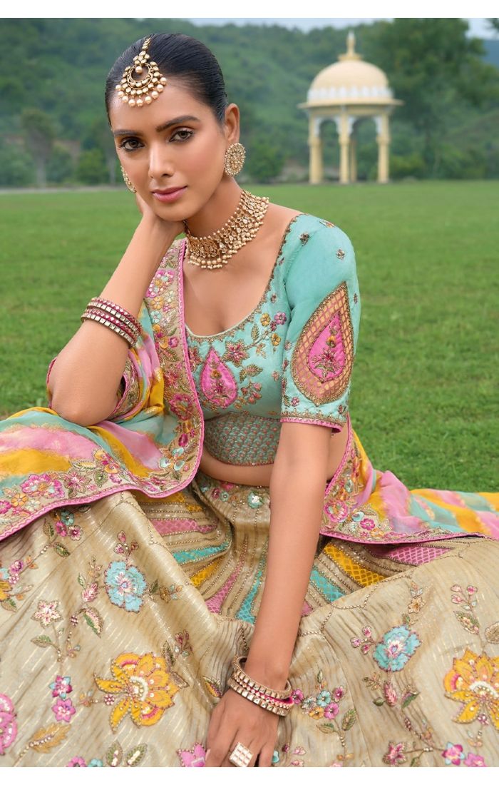 Royal Beige Embroidered Lehenga – Bridal & Festive Wear, Wedding Outfit for Women