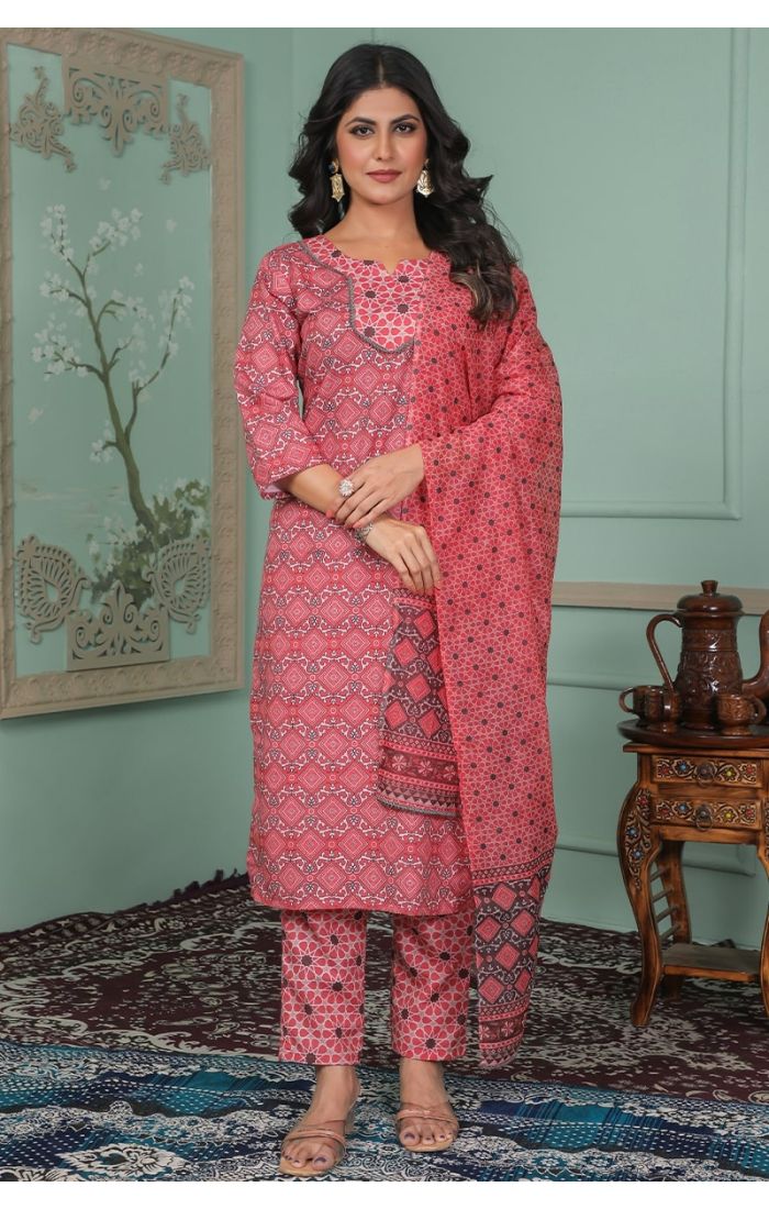 Rustic Elegance Bandhani Kurta Set with Dupatta for Festive and Wedding Wear