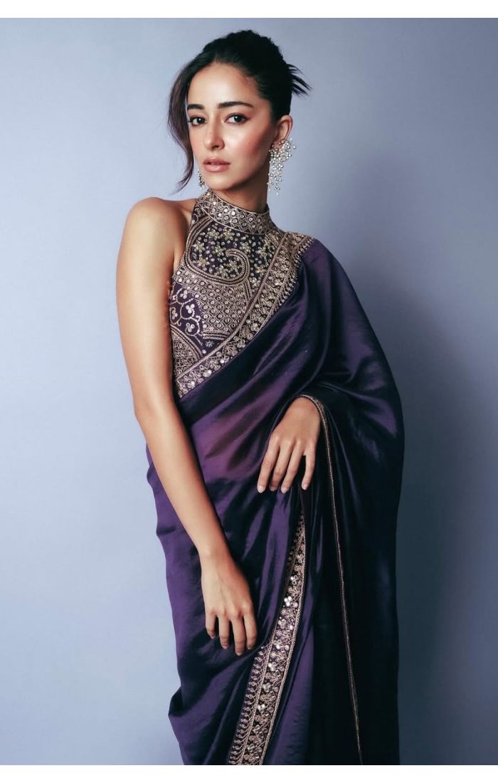 Buy Satin Silk Purple Saree with Sequin & Embroidery Work online - Appelle Fashion | SREA2289