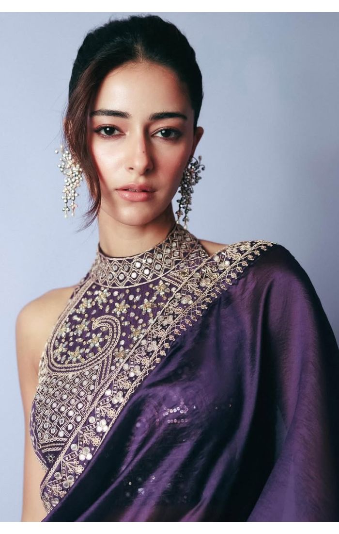 Buy Satin Silk Purple Saree with Sequin & Embroidery Work online - Appelle Fashion | SREA2289