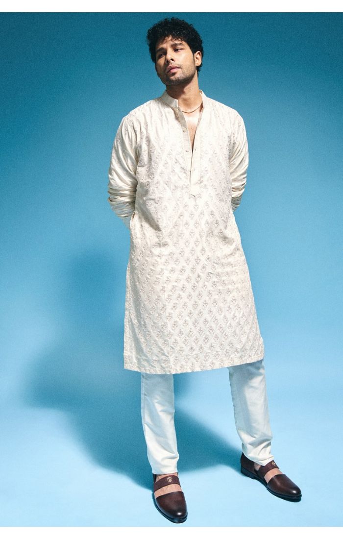 Elegant Ivory Kurta Pajama for Eid - Perfect Festive Wear UK