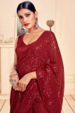 red-faux-georgette-saree-with-art-silk-blouse-srev2102
