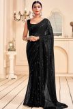 shiny-black-faux-georgette-saree-with-art-silk-blouse-srev2104
