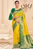 yellow-banarasi-silk-saree-with-green-blouse-srev2115