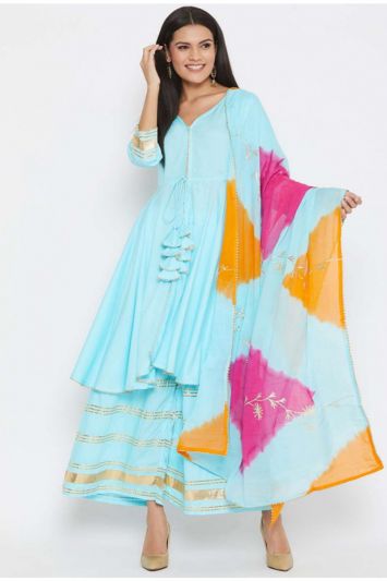 Buy Blue Rayon Fabric Printed Designer Kurti