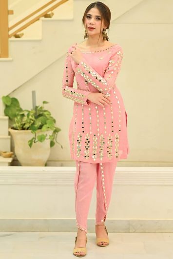 Buy Eid Designer Ciagrette Pant Suit in Pink Color