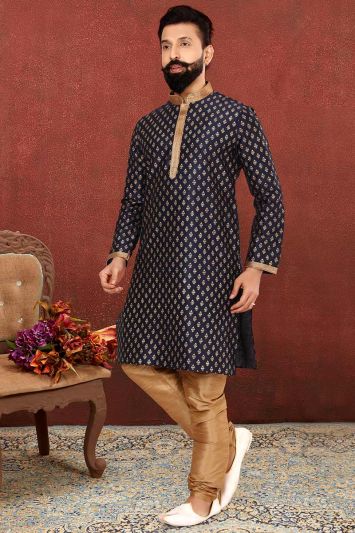 Buy Ethnic Multi Color Banarasi Dupion Silk Kurta Pajama