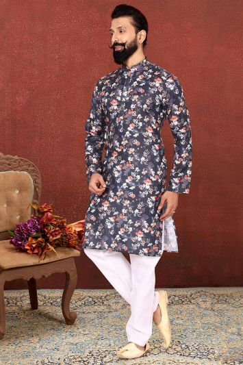 Buy Ethnic Multi Color Cotton Digital Printed Kurta Pajama