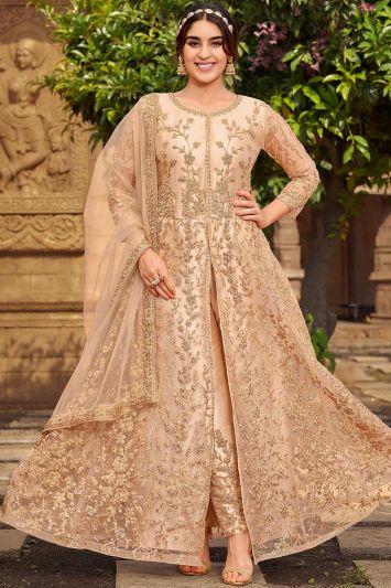 Buy For Sangeet Function This Peach Color Anarkali Suit