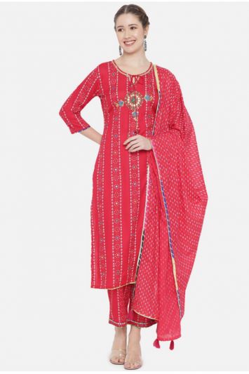 Buy Pink Colored Rayon Fabric Designer Kurti