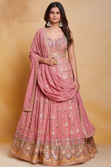 Pink Georgette Adorable Gown