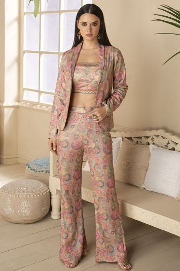 Printed Chinon Co-Ord Pant Suit