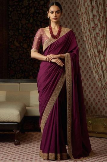 Purple Art Silk Diwali Wear Saree