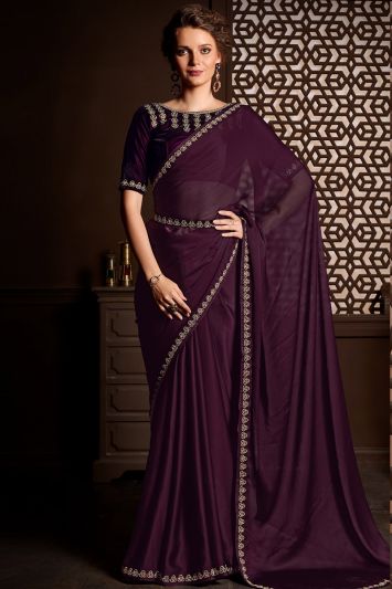 Purple Silk Elegant Saree