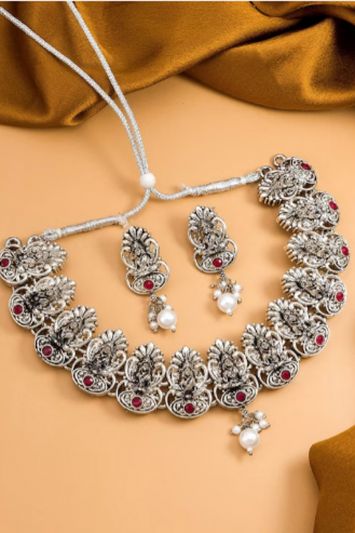 Sterling Silver Stone Beaded Choker Jewellery Set - Appelle Fashion