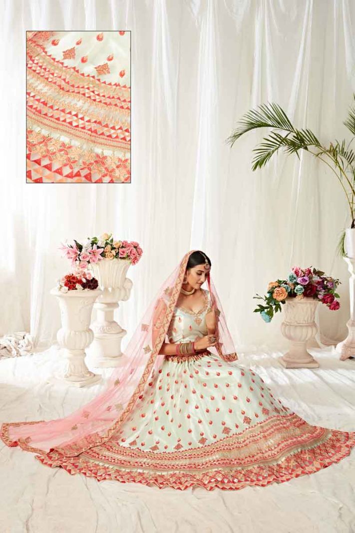 Baby Pink Satin Heavy Designer Lehenga Choli With Thread And Jari Embroidery