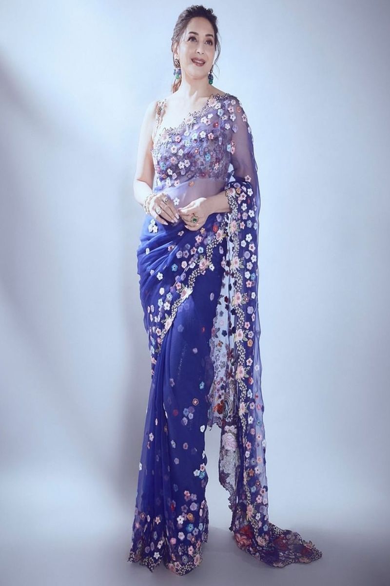 Madhuri d nene for Manish Malhotra | Saree look, Saree dress, Saree trends